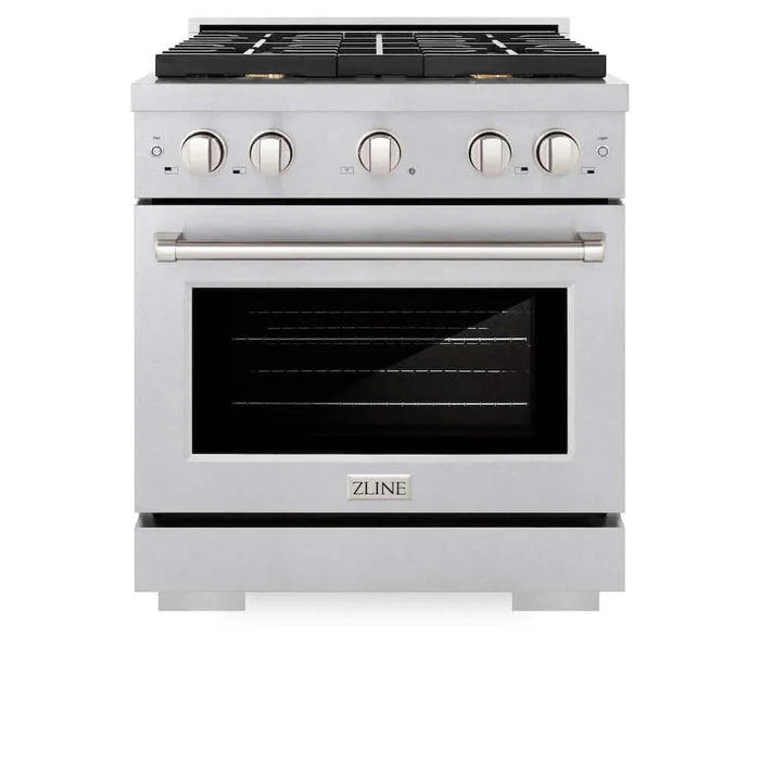 ZLINE 30"Gas Range, Convection Gas Oven , DuraSnow® Brass Burners, SGRS-BR-3009K