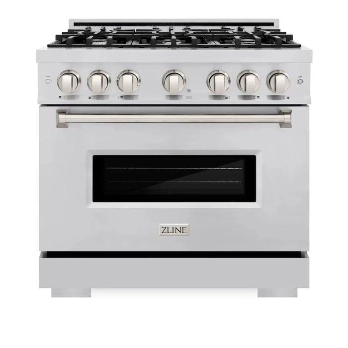 ZLINE 36" Dual Fuel Range, Gas Cooktop, Electric Convection Oven Stainless Steel, CDR3609K