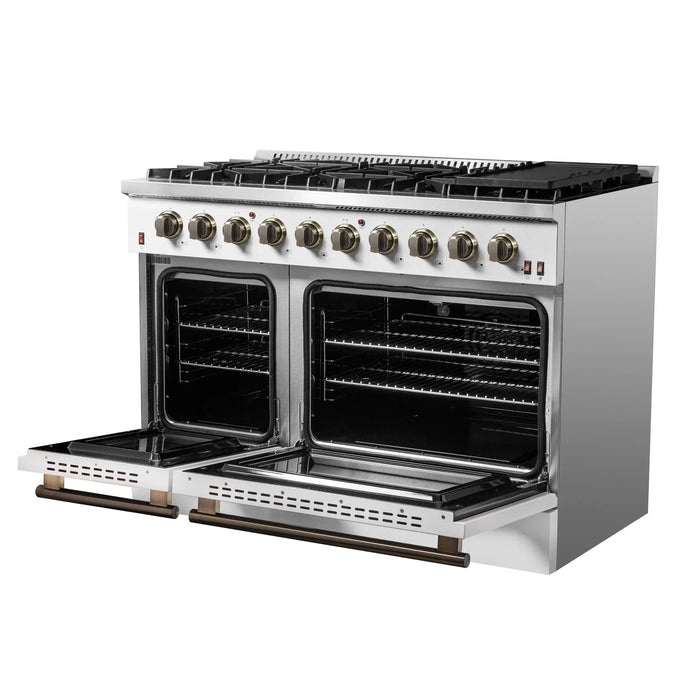 FORNO Galiano 48" Gas on Gas Range FFSGS6244-48WHT09K