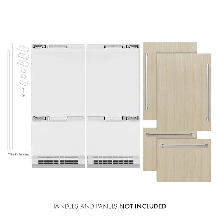 ZLINE 72" Panel Ready Built-In Bottom Freezer Refrigerator,Water Dispenser, Ice Maker, RBIT-7209K