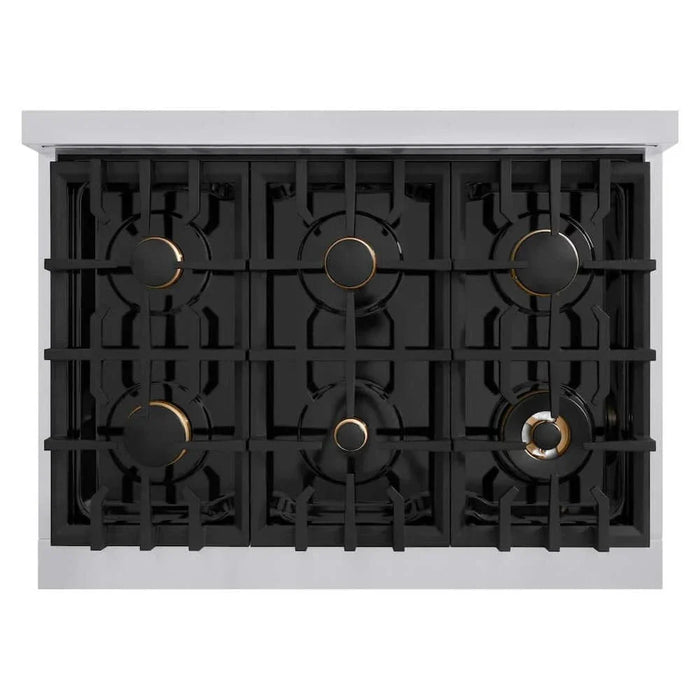 ZLINE 36" Classic Gas Range, Convection Gas Oven Stainless Steel, Gold CGRZ-36-G09K