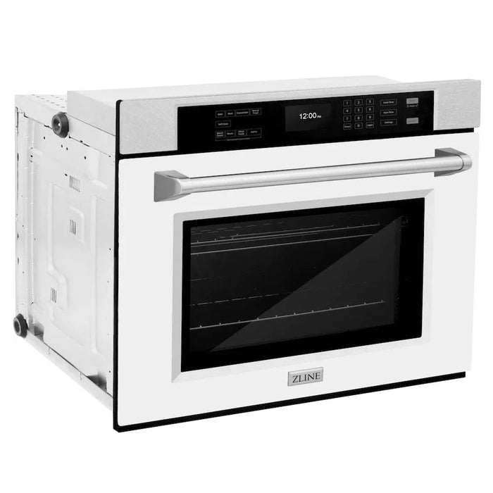 ZLINE 30"Professional True Convection Single Wall Oven, Air Fry, Self Clean, DuraSnow® White Matte WASS-WM-3009K