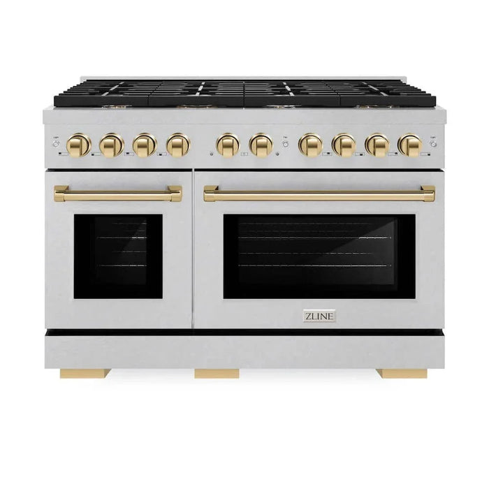 ZLINE 48"Gas Range, Convection Gas Oven, DuraSnow® Gold, SGRSZ-48-G09K