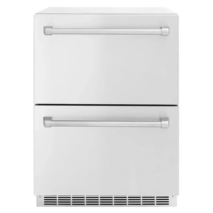 ZLINE 24" Touchstone 168 Can Outdoor-Rated Dual Refrigerator Drawer, Stainless Steel, RDSO-ST-2409K