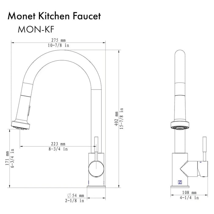 ZLINE Monet Kitchen Faucet, MON-KF-CB09K