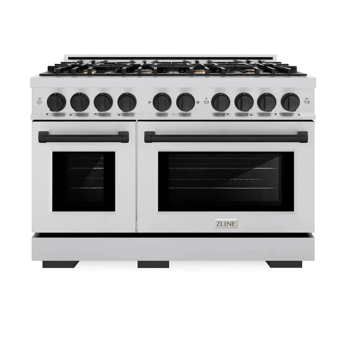 ZLINE 48" Select Gas Range Convection Gas Oven Stainless Steel Matte Black HGRZ-48-MB09K