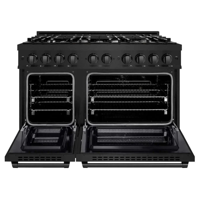 ZLINE 48" Select Dual Fuel Range Gas Cooktop Electric Convection Oven Black Stainless Steel HDRB-4809K