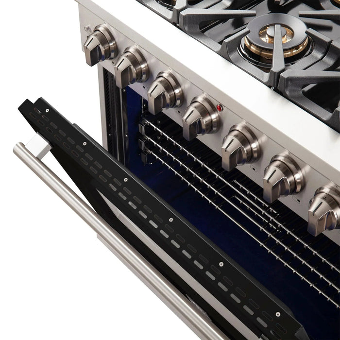FORNO Capriasca 36" Dual Fuel Range FFSGS6187-36BLK09K