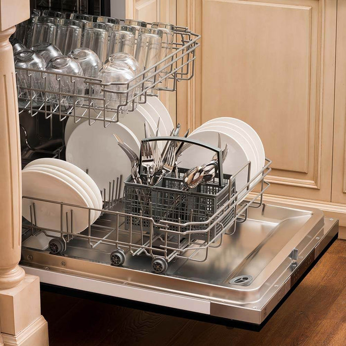 ZLINE 24" Dishwasher In Black Stainless Steel, Stainless Tub, Modern Style Handle DW-BS-H-2409K