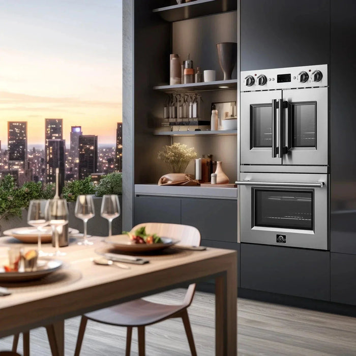 Forno Gallico 30" Electric French Door Double Oven, FBOEL1388-3009K