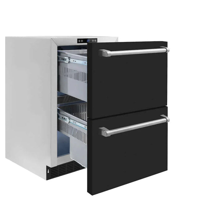 ZLINE 24" Touchstone 168 Can Outdoor-Rated Dual Refrigerator Drawer09K
