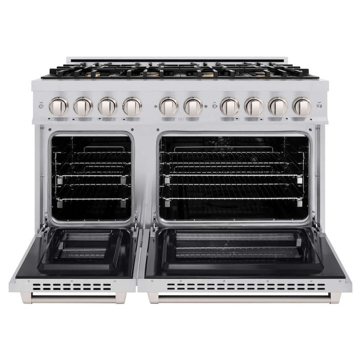 ZLINE 48" Select Dual Fuel Range Gas Cooktop Electric Convection Oven Stainless Steel Brass Burners HDR-BR-4809K