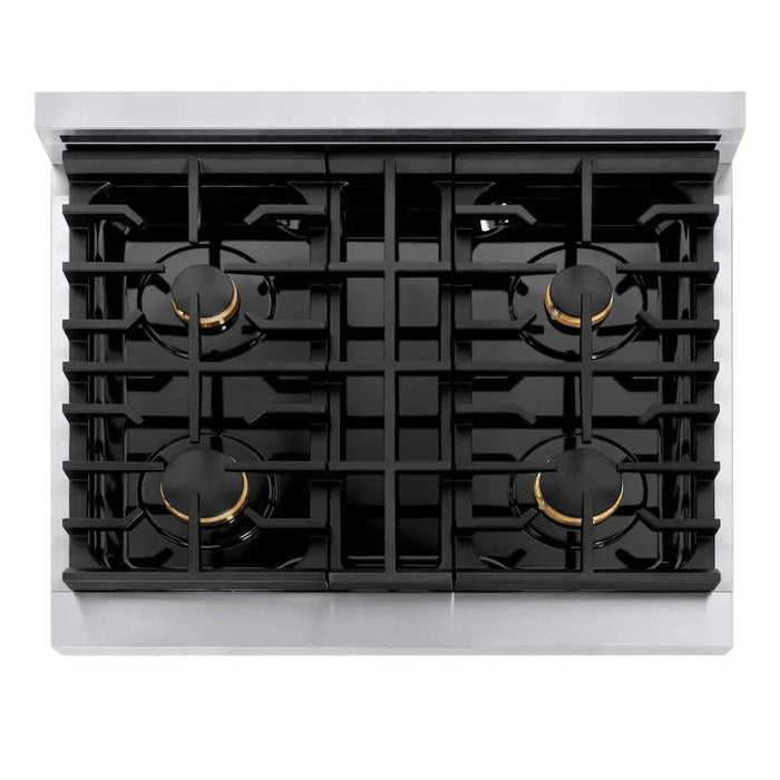 ZLINE 30"Gas Range, Convection Oven Stainless Steel, Champagne Bronze, SGRZ-30-CB09K