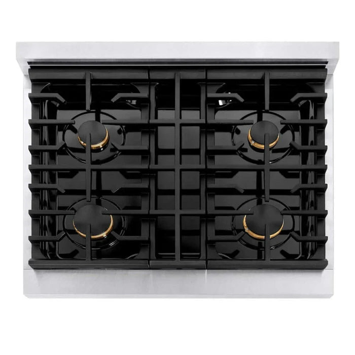ZLINE 30"Gas Range, Convection Gas Oven , DuraSnow® Matte Black, SGRSZ-30-MB09K