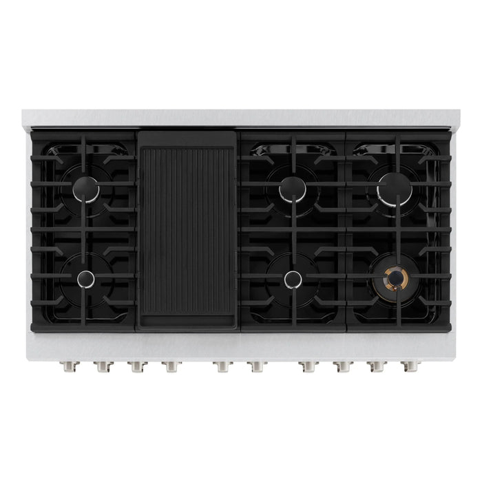 ZLINE 48"Paramount Dual Fuel Range DuraSnow® White Matte SDRS-WM-4809K