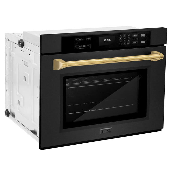 ZLINE 30 "Professional True Convection Single Wall Oven, Air Fry, Self Clean, Black Stainless Steel, Champagne Bronze WASBZ-30-CB09K