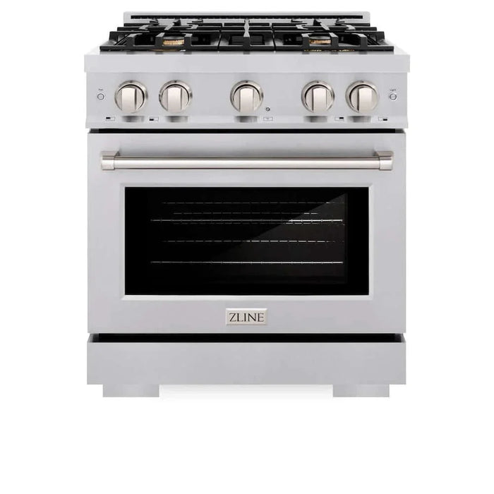 ZLINE 30" Select Gas Range Convection Gas Oven Stainless Steel Brass Burners HGR-BR-3009K