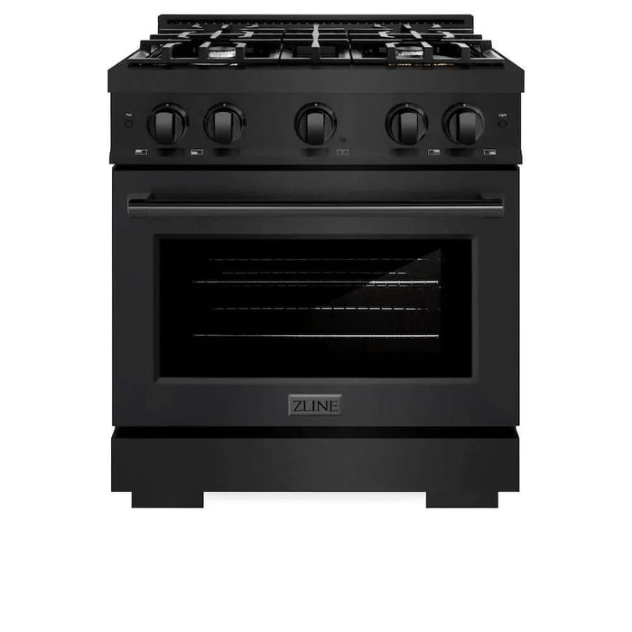 ZLINE 30" Select Dual Fuel Range Gas Cooktop Electric Convection Oven Black Stainless Steel HDRB-3009K