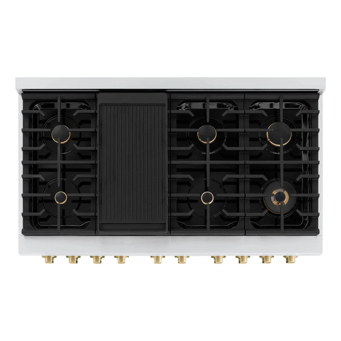 ZLINE 48"Paramount Dual Fuel Range Black Matte Champagne Bronze SDRZ-BLM-48-CB09K