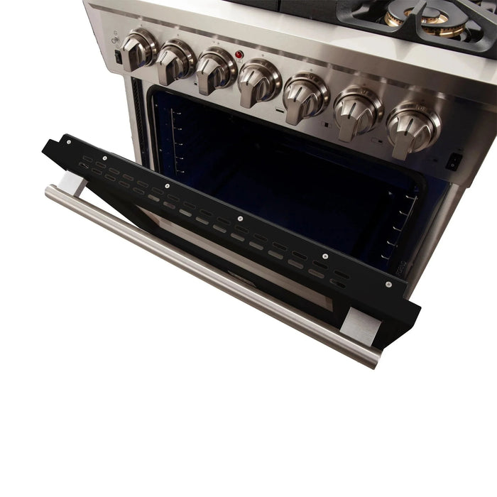 FORNO Capriasca 30" Gas on Gas Range FFSGS6260-30BLK09K