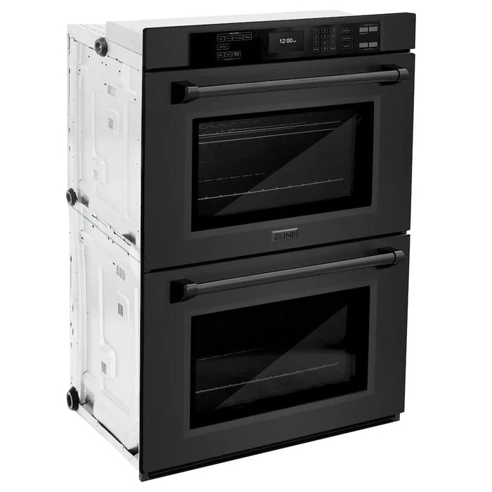 ZLINE 30"Professional True Convection Double Wall Oven, Air Fry, Self Clean Black Stainless Steel WADB-3009K