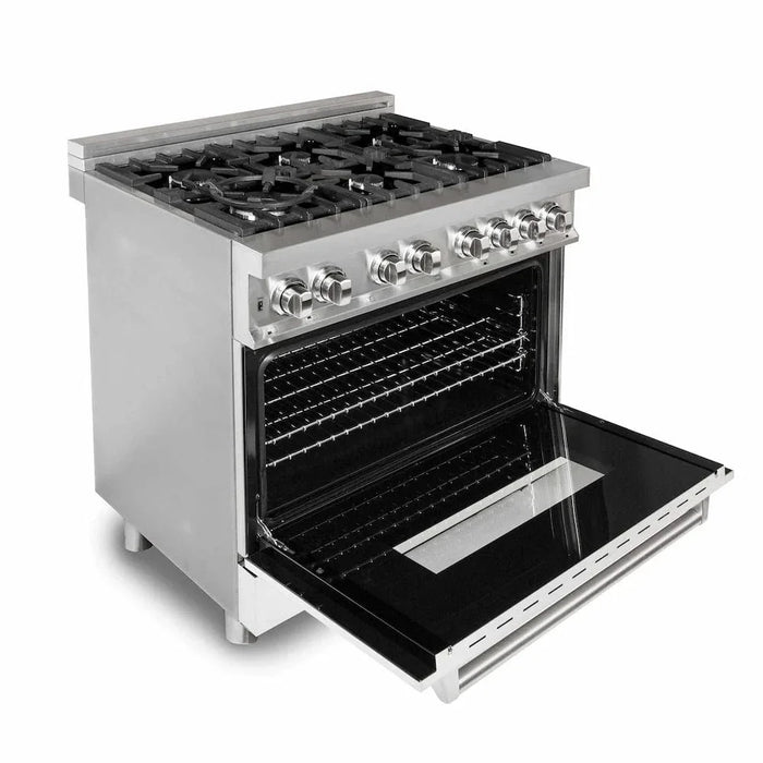 ZLINE 36" Professional Dual Fuel Range, White Matte Door, Griddle RA-WM-GR-3609K