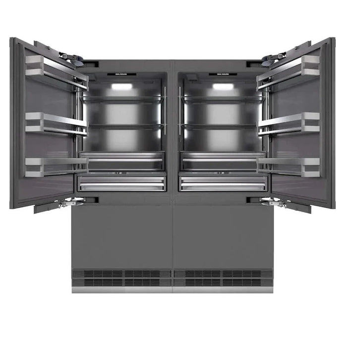 ZLINE 72" Panel Ready Built-In Bottom Freezer Refrigerator,Water Dispenser, Ice Maker,Graphite Gray GRBIT-7209K