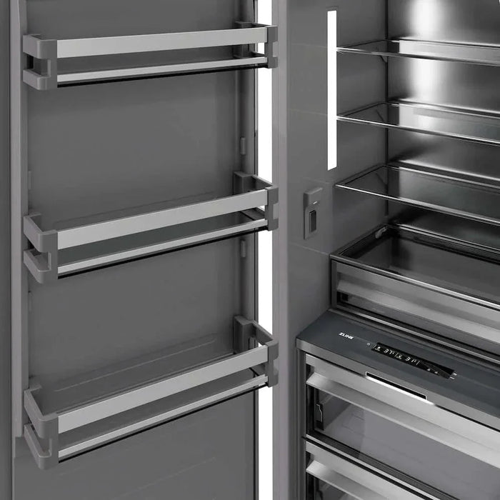 ZLINE 30" Panel Ready Column Refrigerator, Graphite Gray Interior Polished Gold RBCRVZ-30-G09K