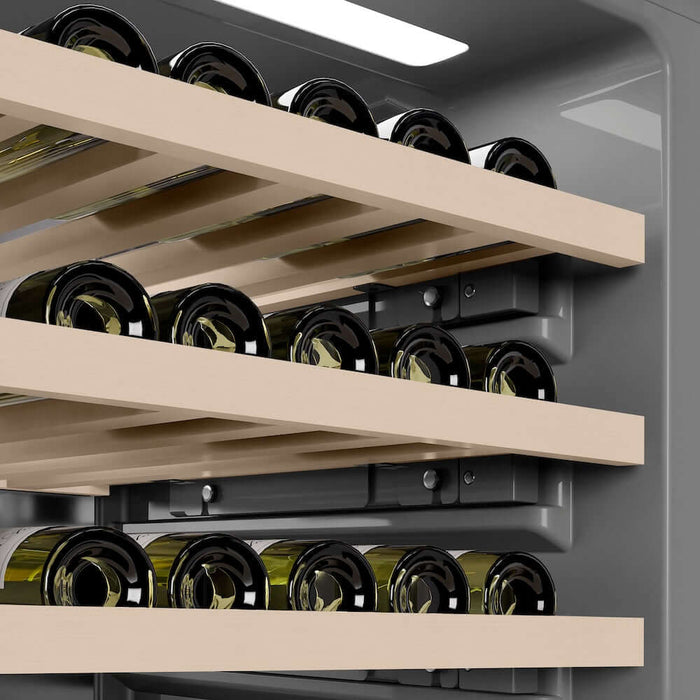 ZLINE 24"Triple Zone 100 Bottle Column Wine Cooler, Black Stainless Steel Champagne Bronze RCWVZ-BS-24-CB09K