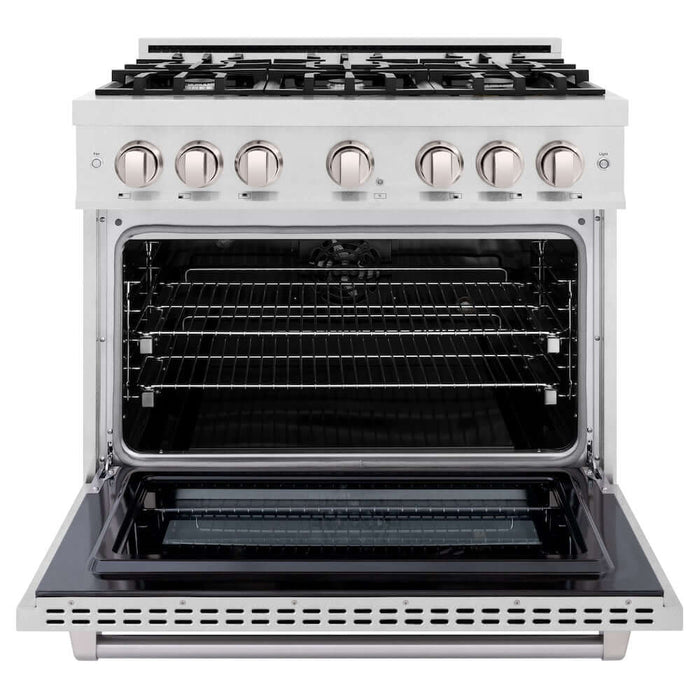 ZLINE 36" Select Dual Fuel Range Gas Cooktop Electric Convection Oven DuraSnow® Stainless Steel HDRS-3609K