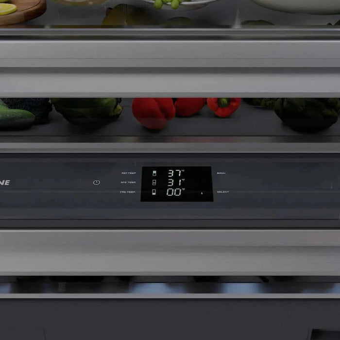 ZLINE 72" Built-In Bottom Freezer Refrigerator,Water Dispenser, Ice Maker,Graphite Gray GRBIT-304-7209K
