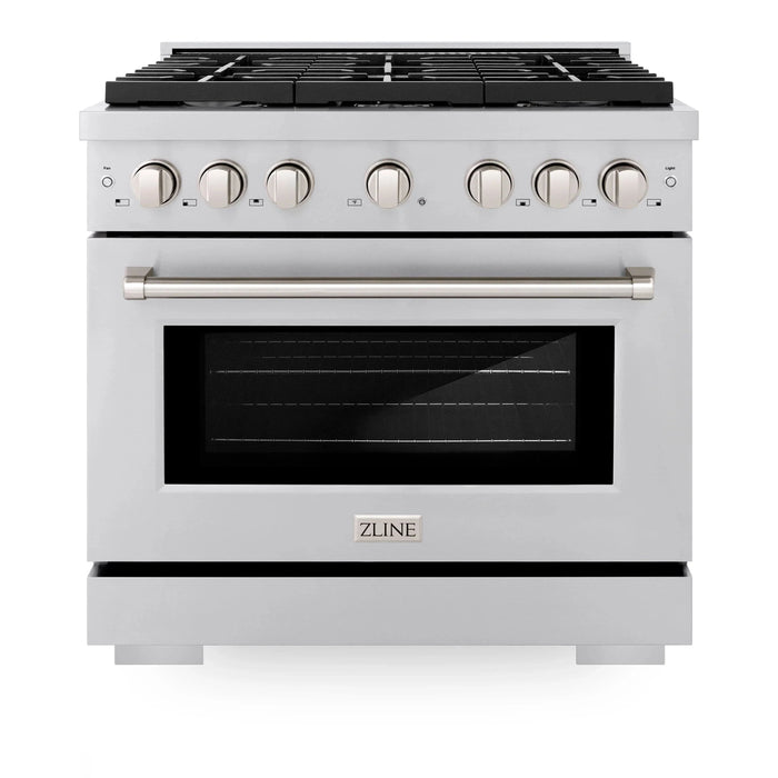 ZLINE 36"Paramount Dual Fuel Range Stainless Steel, SDR3609K