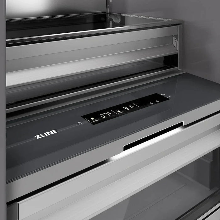 ZLINE 24" Column Refrigerator White Matte Stainless Steel, Graphite Gray Interior RCRV-WM-2409K