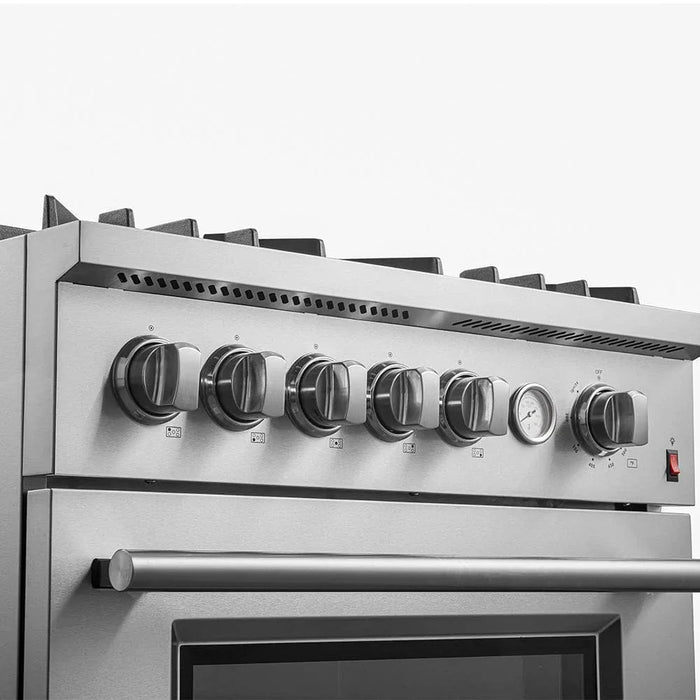 FORNO 2-Piece Appliance Package- 30" Gas Range, 36" French Door Refrigerator Stainless Steel FBDL-020-02-US09K