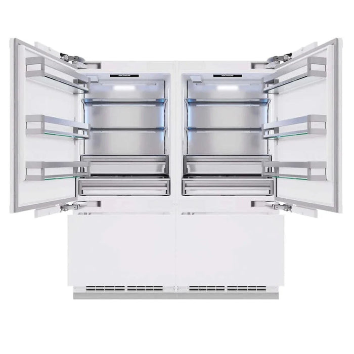 ZLINE 72" Panel Ready Built-In Bottom Freezer Refrigerator,Water Dispenser, Ice Maker, Matte Black RBITZ-72-MB09K