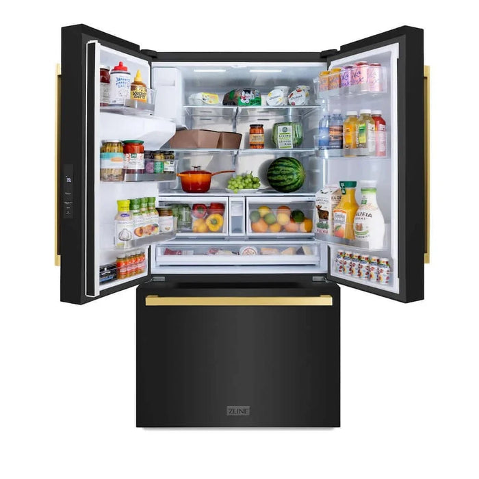 ZLINE 36" Refrigerator, Water, Ice Dispenser, Fingerprint Resistant, RSMZ-W-36-BS-FG09K