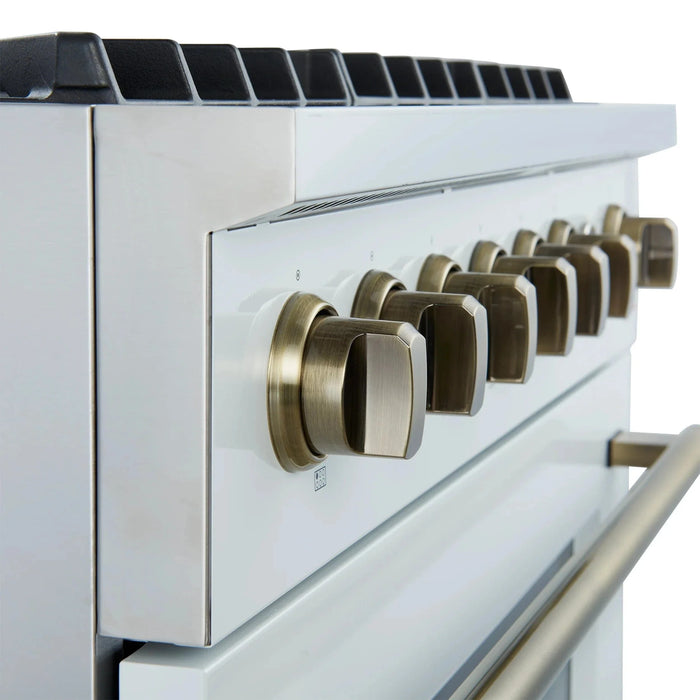 FORNO Marco 36" Gas on Gas Range FFSGS6277-36WHT09K