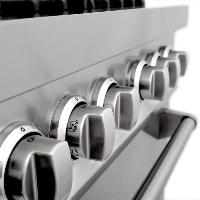ZLINE 48" Dual Fuel Range Snow Stainless, White Matte Door, Griddle RAS-WM-GR-4809K