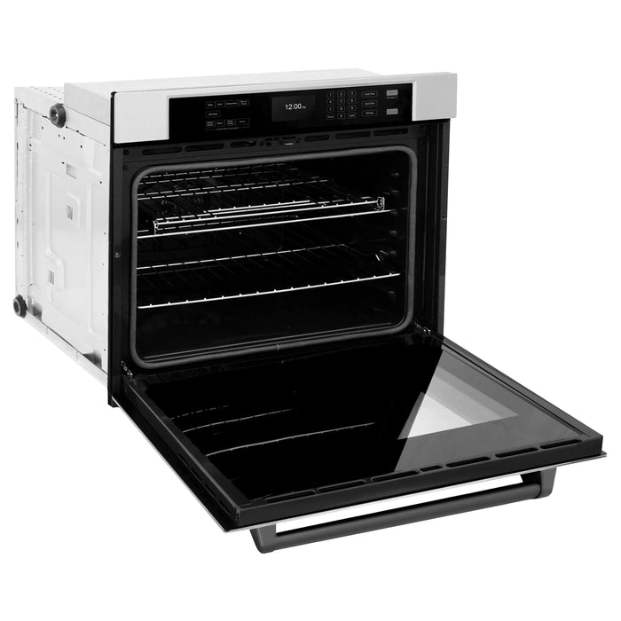 ZLINE 30" Autograph Edition Professional True Convection Single Wall Oven, Air Fry, Self Clean, Stainless Steel, Matte Black WASZ-30-MB09K