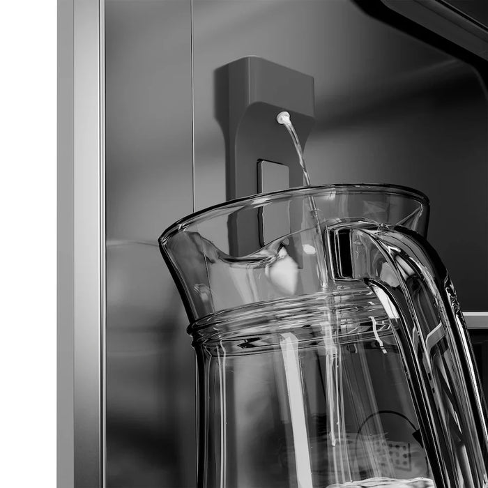 ZLINE 36" French Door Built-In Bottom Freezer Refrigerator, Water Dispenser, Ice Maker, Satin Stainless Steel, Accents SRBIVZ-SN-36-CB09K