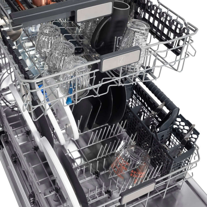 ZLINE 24" Autograph Tall Tub Dishwasher, Polished Gold, DWMTZ-BLM-24-G09K