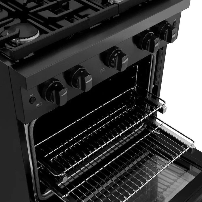 ZLINE 30"Paramount Dual Fuel Range Black Stainless Steel, SDRB-3009K