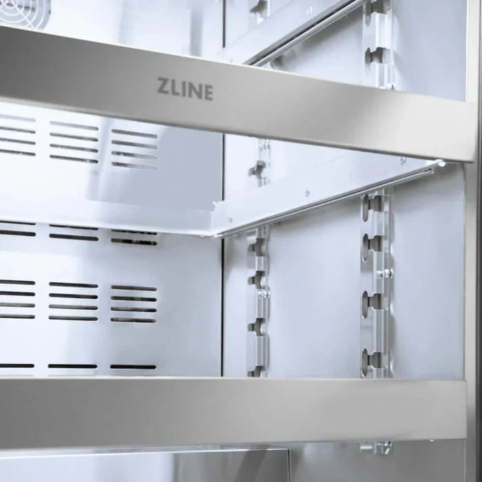 ZLINE 24" Touchstone 151 Can Beverage Fridge Black Stainless Steel Glass Door RBSO-BS-2409K