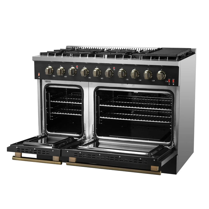FORNO Galiano 48" Gas on Gas Range FFSGS6244-48BLK09K