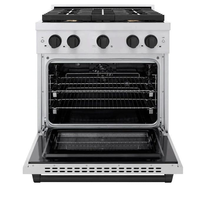 ZLINE 30"Paramount Dual Fuel Range Stainless Steel Matte Black SDRZ-30-MB09K
