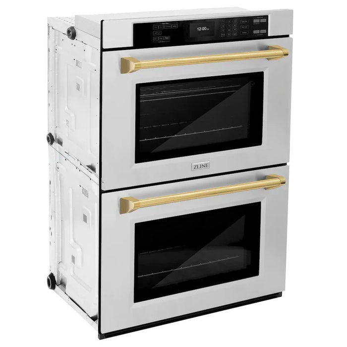 ZLINE 30"Professional True Convection Double Wall Oven, Air Fry, Self Clean, Stainless Steel, Gold WADZ-30-G09K