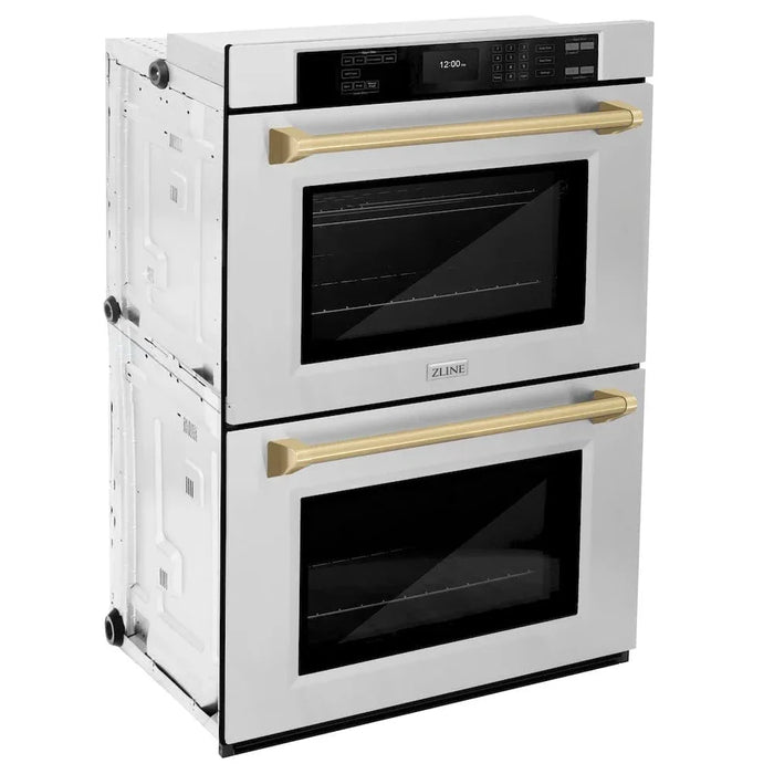 ZLINE 30"Professional True Convection Double Wall Oven, Air Fry, Self Clean, Stainless Steel, Champagne Bronze WADZ-30-CB09K