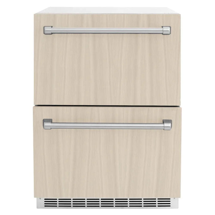 ZLINE 24" Touchstone 168 Can Outdoor-Rated Dual Refrigerator Drawer, Panel Ready, RDSPO-2409K