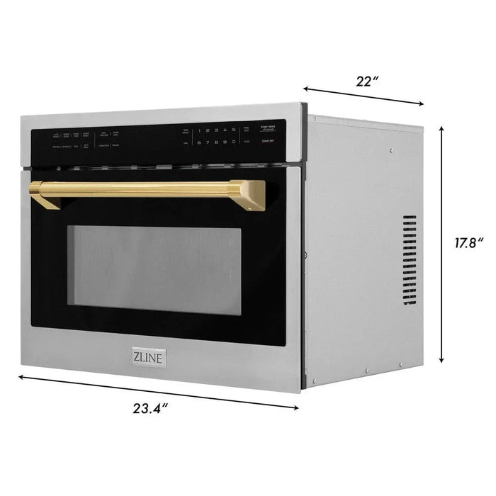 ZLINE 24" Convection Microwave, Stainless Steel, Gold MWOZ-24-G09K