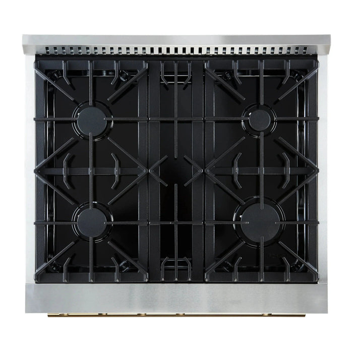 FORNO Marco 30" Gas on Gas Range FFSGS6277-30BLK09K
